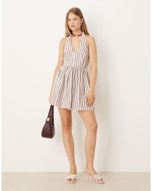ASOS Sleeveless Shirt Skater Dress - Natural