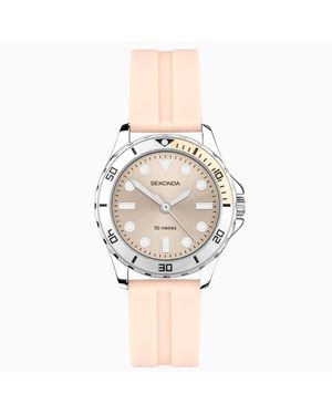 Sekonda Reloj Para Mujer Con Esfera De 35 Mm Y Correa De Goma Balearic De -Rosa - Blanco