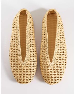 ASOS Wide Fit Lioness Weave Ballets - Metallic