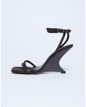 TOPSHOP Mules Marrón Con Cuña Alexa De - Blanco