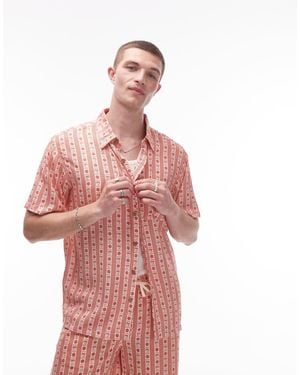 Parlez Camisa Con Bordados Bloom De (Parte De Un Conjunto)-Naranja - Rosa