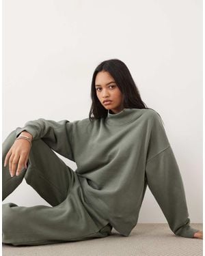 Abercrombie & Fitch Funnel Neck Sweatshirt Co-ord - Green