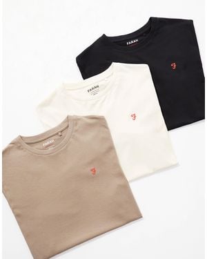 Farah 3-Pack Logo T-Shirts - Blue