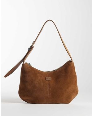 Tommy Hilfiger Slouchy Suede Shoulder Bag - Brown