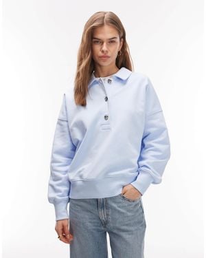 ARKET Pure Cotton Long Sleeve Rugby Polo - Blue