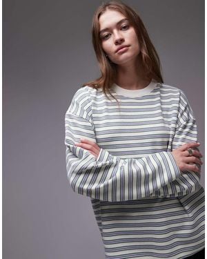 TOPSHOP Stripe Skater Tee - Grey