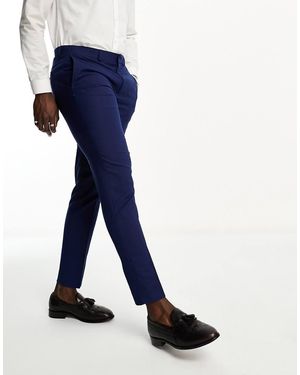 Burton Burton Slim Fit Texture Suit Trousers - Blue