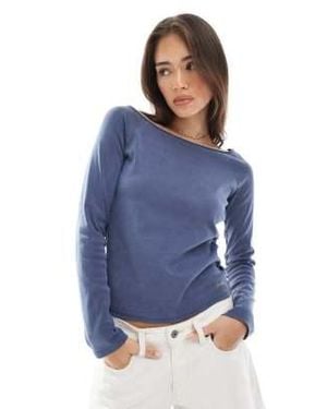 Superdry – schulterfreies oberteil - Blau