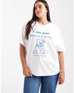 Renee Studio Plus Exclusive Teddy Graphic Oversized T-shirt - White
