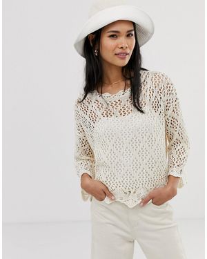 Stradivarius Pull au crochet - Neutre