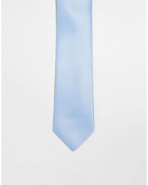 ASOS – einfarbige krawatte aus satin - Blau