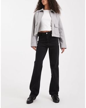 Pieces Kelly High Waisted Straight Leg Jeans - Black