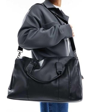 French Connection Faux Leather Weekend Holdall Bag - Black