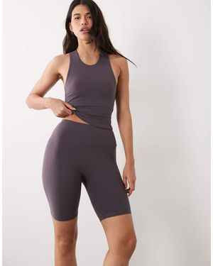 4505 Hourglass Icon High Waist 8 Inch legging Short - Blue