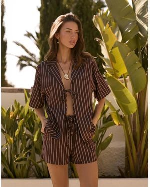 4th & Reckless – strand-shorts aus baumwollmix - Braun