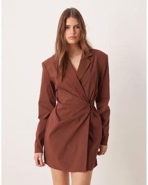 ASOS Cinched Blazer Mini Dress - Brown
