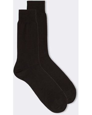 Intimissimi Short Sateen Cotton Lisle Socks - Black
