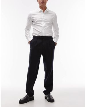 Mango Wool Mix Tailored Trouser - White