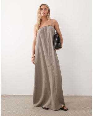 JDY Petite Cheesecloth Sleeveless Maxi Dress - Natural