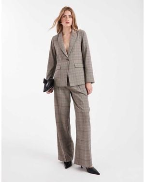 New Look Co-Ord Check Wide Leg Trousers - Brown