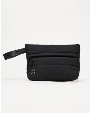 4505 Gewatteerde Geweven Sport-Toilettas Met Sleutelclip - Zwart