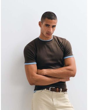 ASOS T-Shirt Slim Con Contrasto - Nero