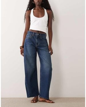 Abercrombie & Fitch Vaqueros Barrel Fit De Talle Alto En - Azul