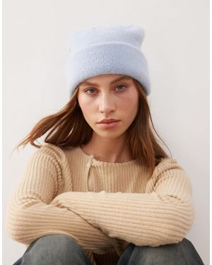 Monki Bonnet à pompon en maille - Marron