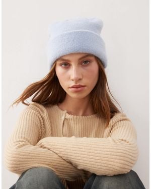 Monki – gestrickte bommelmütze - Braun