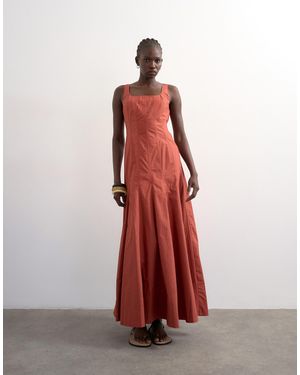 TOPSHOP Dropped Hem Full Circle Skirt Sundress - Red