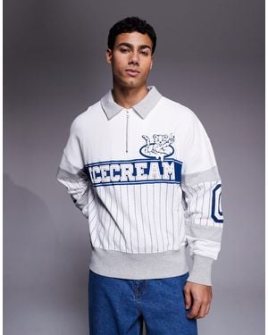 ICECREAM – langärmliges, gestricktes polohemd - Grau