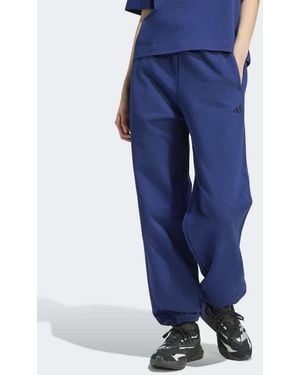 adidas Originals Adidas Kit Small Logo Loose Cuffed Trousers - Blue