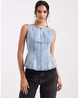 Levi's Denim Peplum Top - Blue
