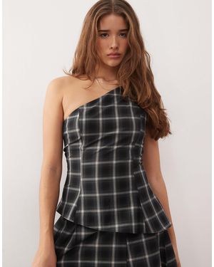 Weekday Co-Ord One Shoulder Top With Asymmetric Peplum Hem - Black