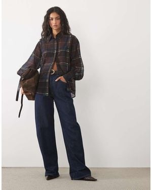 ASOS Doorschijnend Oversized Overhemd Met Ruit - Blauw