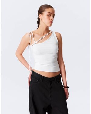 Weekday Strappy One Shoulder Top - White