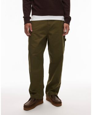 Timberland Pantalon charpentier large avec poches en toile épaisse - olive - Vert
