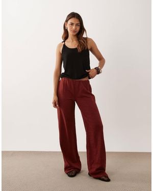 ASOS Wide Leg Co-ord Trouser - Red