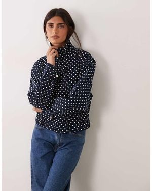 Jdy Funnel Neck Light Jacket - Blue