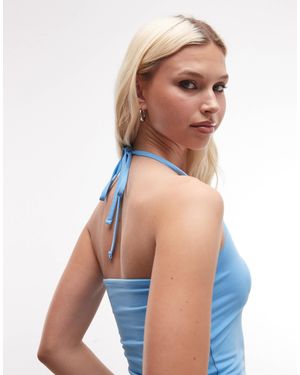 Collusion Skinny Strap Halter Neck - Blue