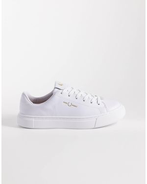 Fred Perry Baskets en cuir à détail doré - Blanc
