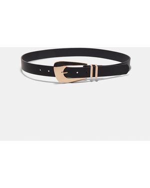 Stradivarius Belt With Elongated Buckle - Black