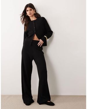 ASOS Compact Knitted Straight Leg Pants - Black