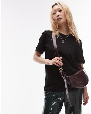 AllSaints Half Moon Leather Crossbody Bag - Grey
