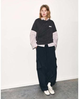 Pull&Bear T-Shirt Grafica Con Numero Stwd - Blu