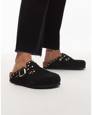 Birkenstock – boston – clogs aus wildleder - Schwarz