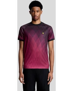 Lyle & Scott Ss T-Shirts Geometric Printed Padel T-Shirt - Purple