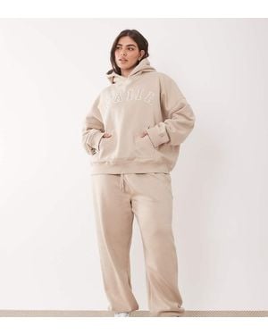 Kaiia Plus Cotton Blend Cuffed Joggers - Purple