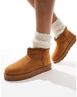 SEQWL Cosy Mini Ankle Boots - Brown
