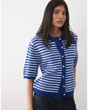 ASOS Lichtgewicht Ruimvallend Vest Met Korte Mouwen En Strepen - Blauw